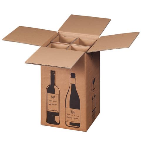 Scatole per bottiglie Wine Pack conf. 10 pz Bong quattro bottiglie 222103210